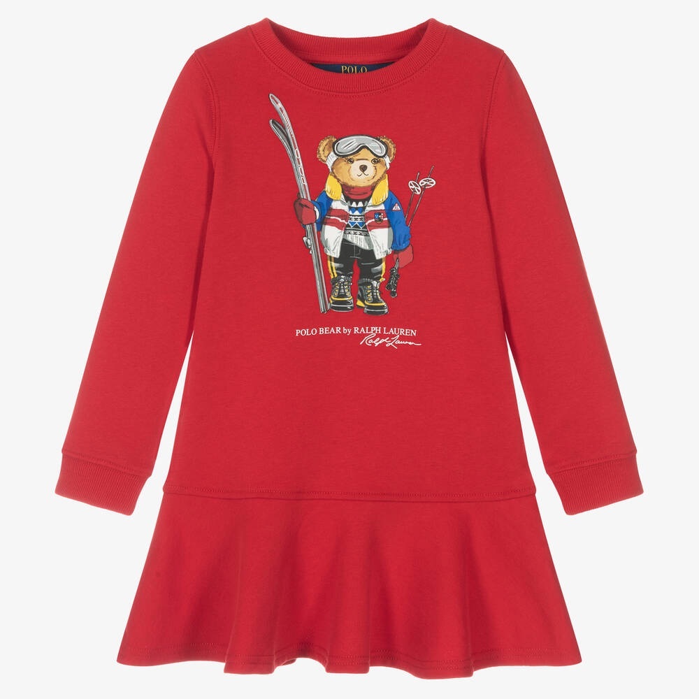 Ralph Lauren Red Polo Bear Sweater Dress - Size 5